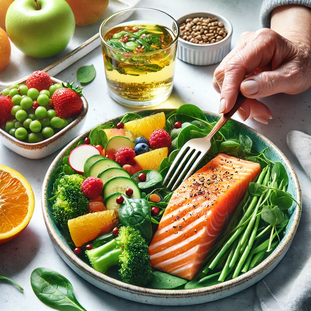 Imagem de alimentos sortidos que contém ômega e colágeno