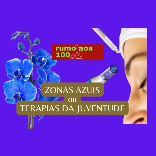 Imagem em arte confrontando zonas azuis e terapias de juventude prolongadas