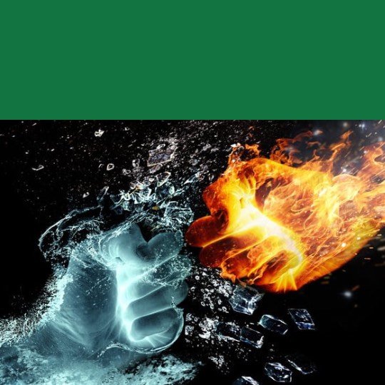 Imagem ilustrando dois punhos em chamas